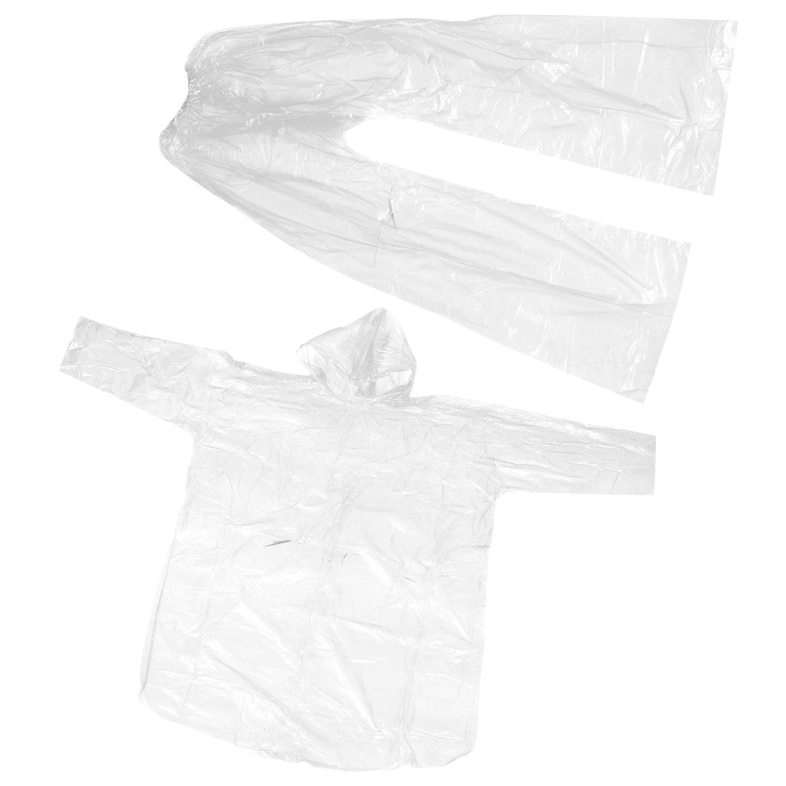 Emergency Poncho Rain - Kapüşonlu, Şeffaf, Su Geçirmez, Yırtılmaya Dayanıklı,