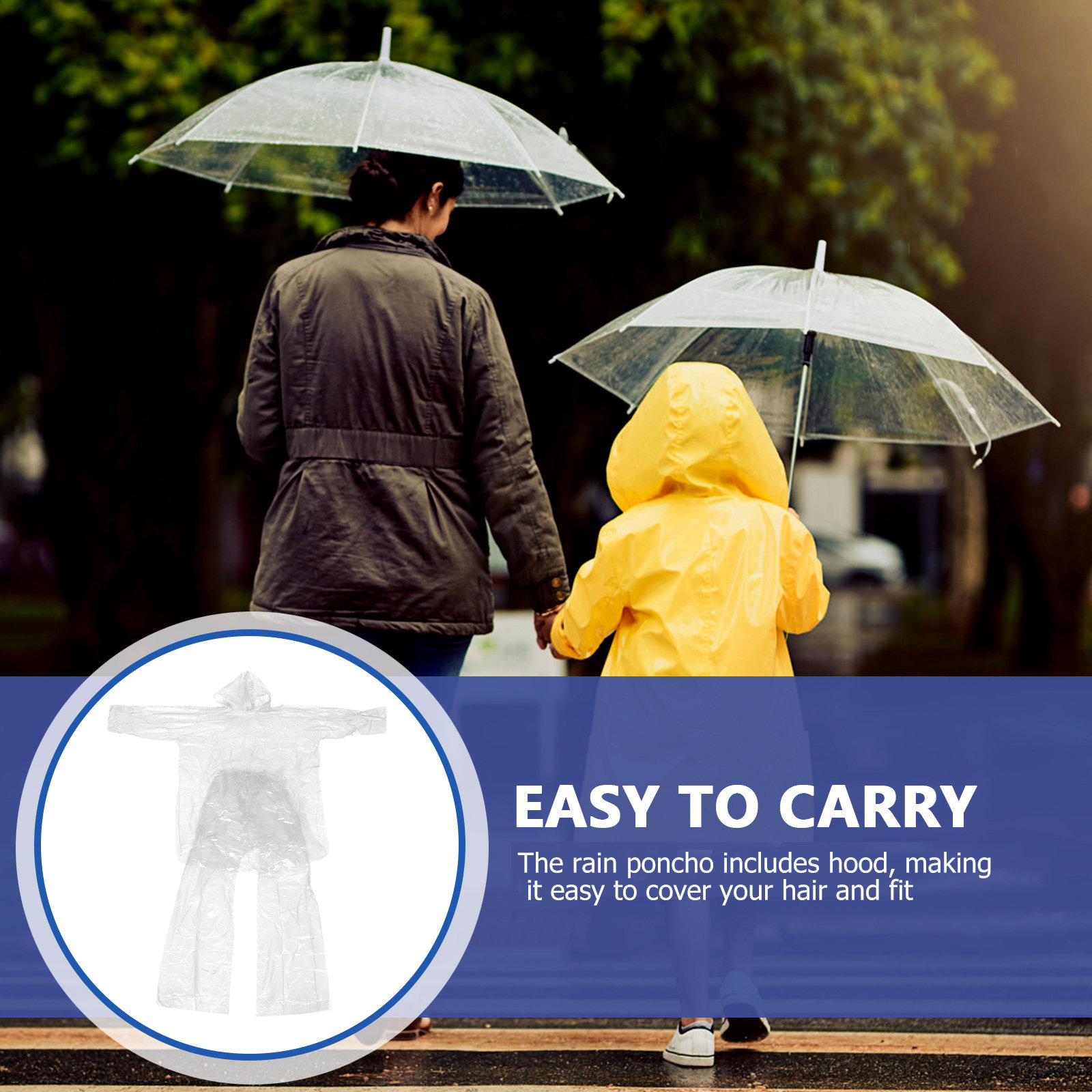 Kapüşonlu, Şeffaf, Su Geçirmez - Emergency Poncho Rain incelemesi ve fiyatı